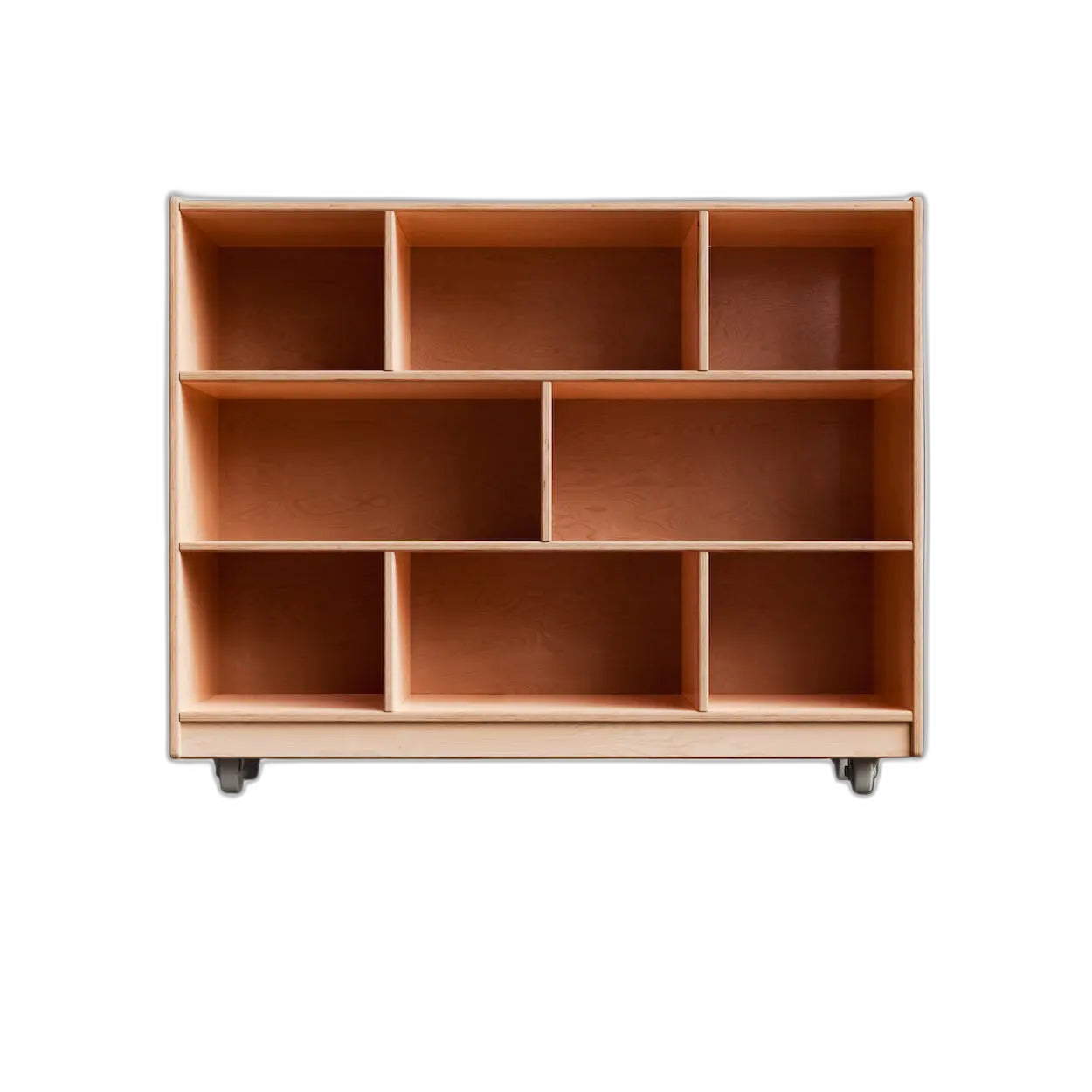Montessori Shelf - 36x48x15 - Vertical Divider, Cubbies, Wood Backing Fern Kids