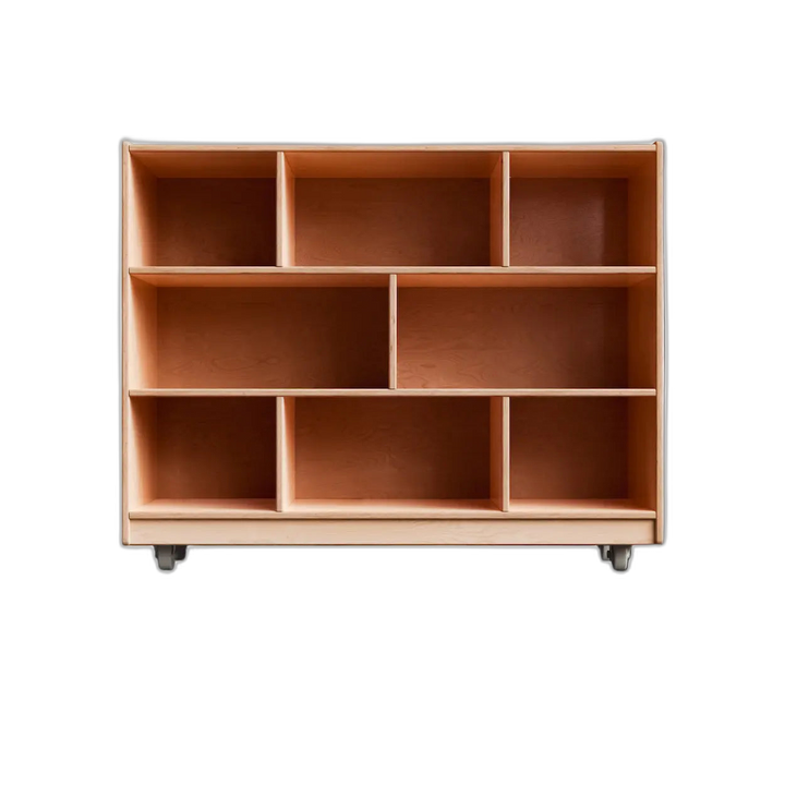 Montessori Shelf - 36x48x15 - Vertical Divider, Cubbies, Wood Backing Fern Kids