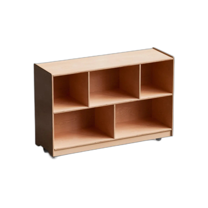Montessori Shelf - 30x48x15 - Vertical Divider, Cubbies, Wood Backing Fern Kids