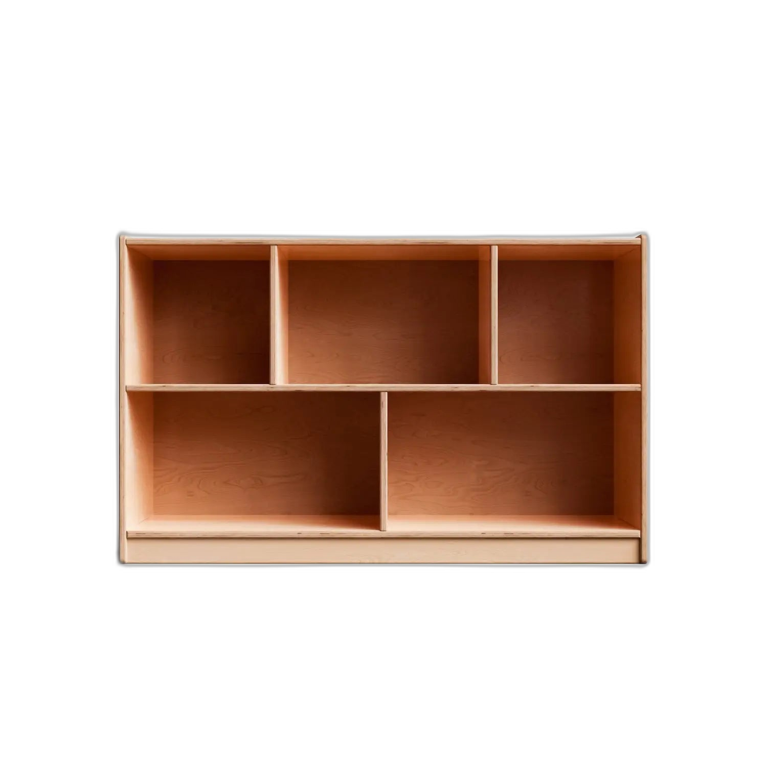 Montessori Shelf - 30x48x15 - Vertical Divider, Cubbies, Wood Backing Fern Kids