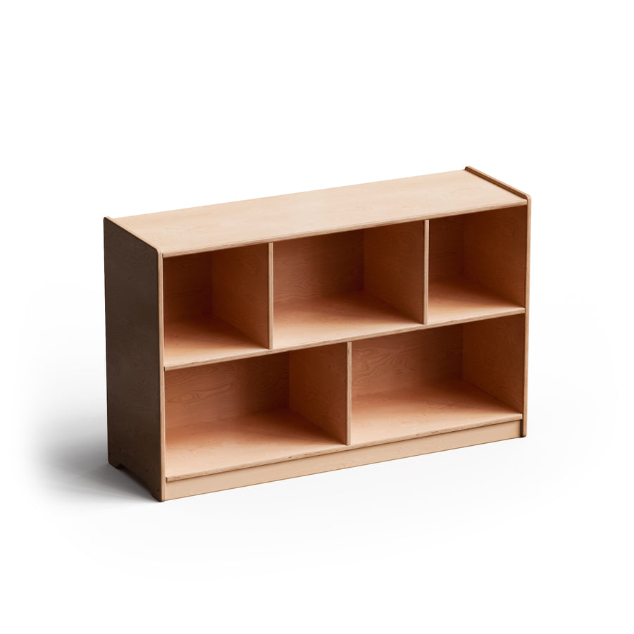 Montessori Shelf - 30X48X15 - Vertical Divider, Cubbies, Wood Backing
