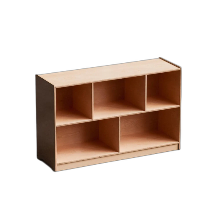 Montessori Shelf - 30x48x15 - Vertical Divider, Cubbies, Wood Backing Fern Kids