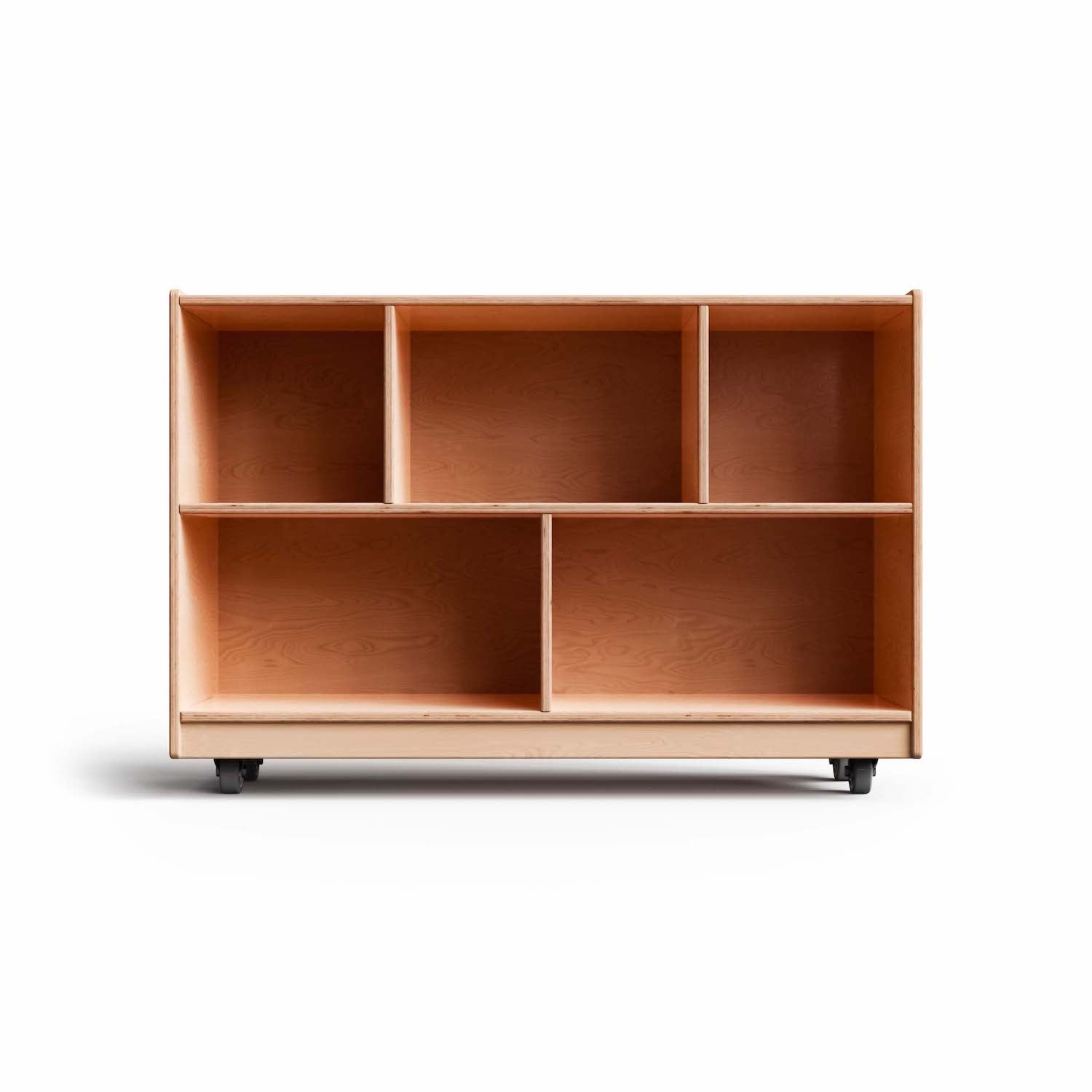 Montessori Shelf - 30x48x15 - Vertical Divider, Cubbies, Wood Backing