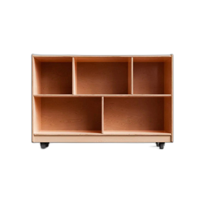 Montessori Shelf - 30x48x15 - Vertical Divider, Cubbies, Wood Backing Fern Kids